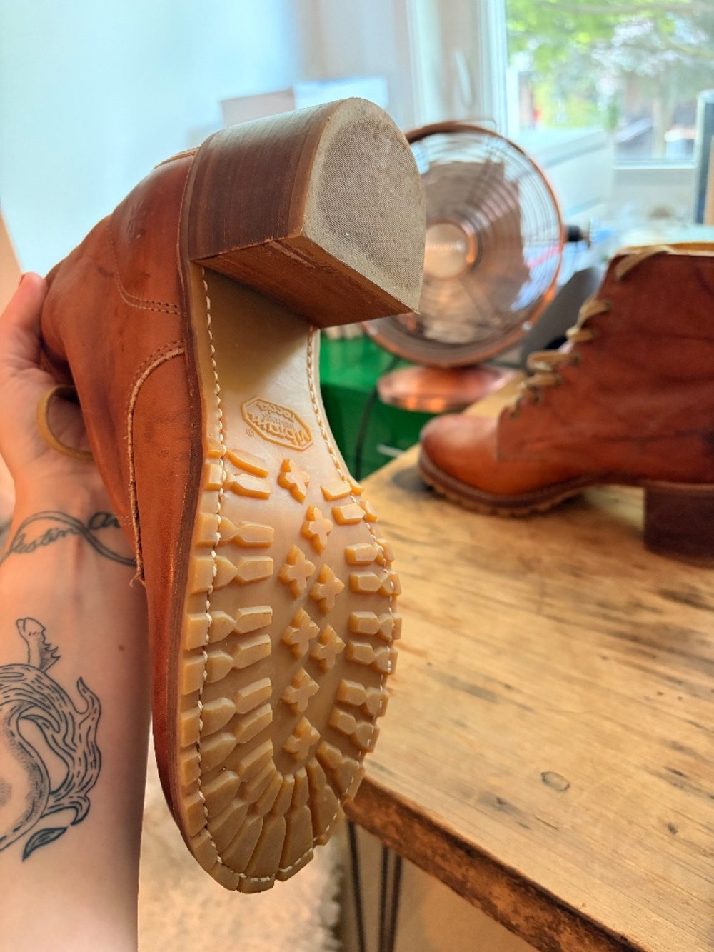 Frye Leather Boots, Distressed, Heels, US 8.5, Almost New - Picture 10 of 11